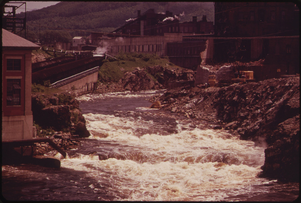 View North Along the Androscoggin River from the Brown Paper Company, 06/1973